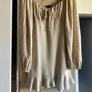 Long sleeve, short midi dress